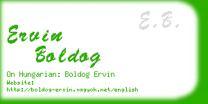 ervin boldog business card